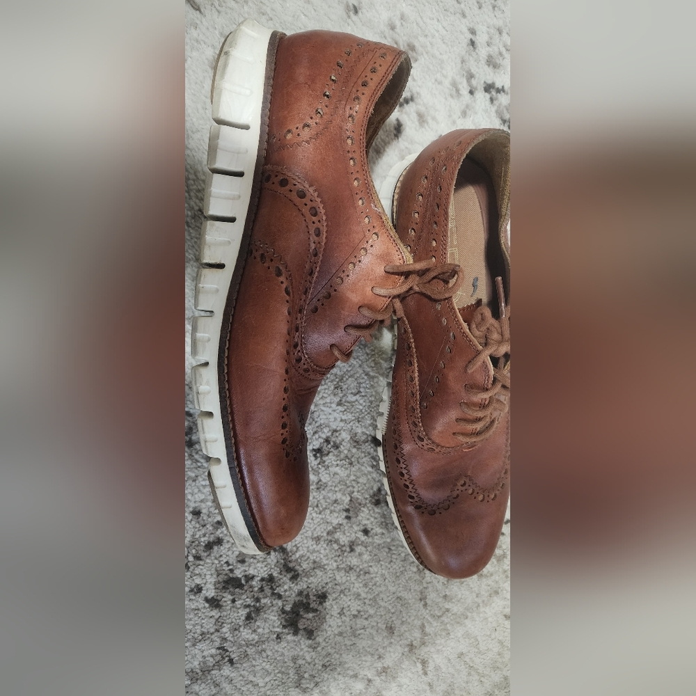 Cole Haan mens zerogrand oxford brown leather shoes